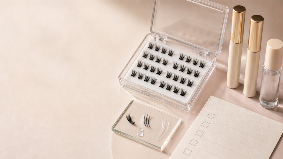 DIY lash clusters with bond, seal and a product verification checklist
