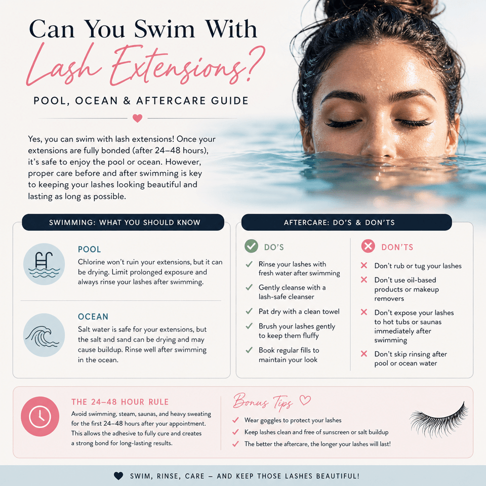 Can You Swim With Lash Extensions? Pool, Ocean & Aftercare Guide - BOBOLASH