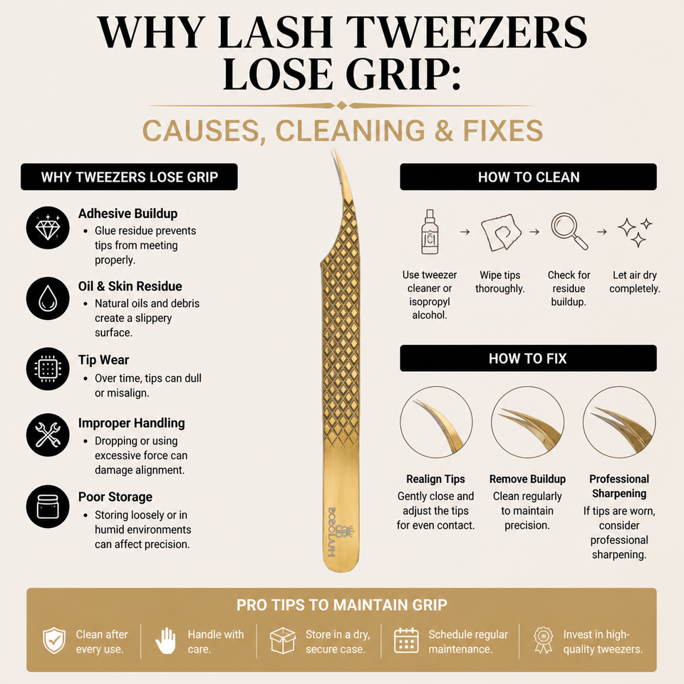 Professional lash tweezers for checking tip grip and alignment - BOBOLASH