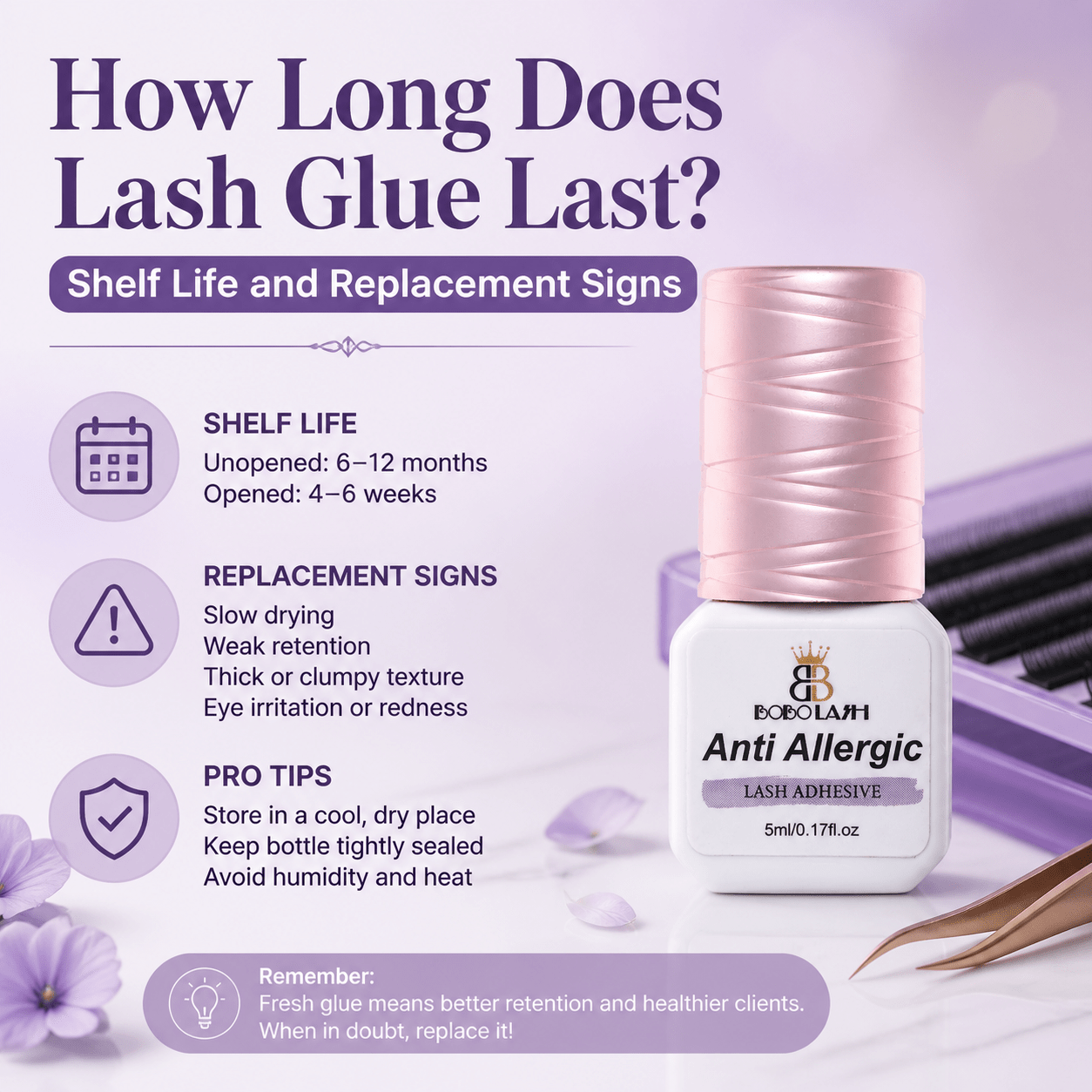 How Long Does Lash Glue Last? Shelf Life and Replacement Signs - BOBOLASH