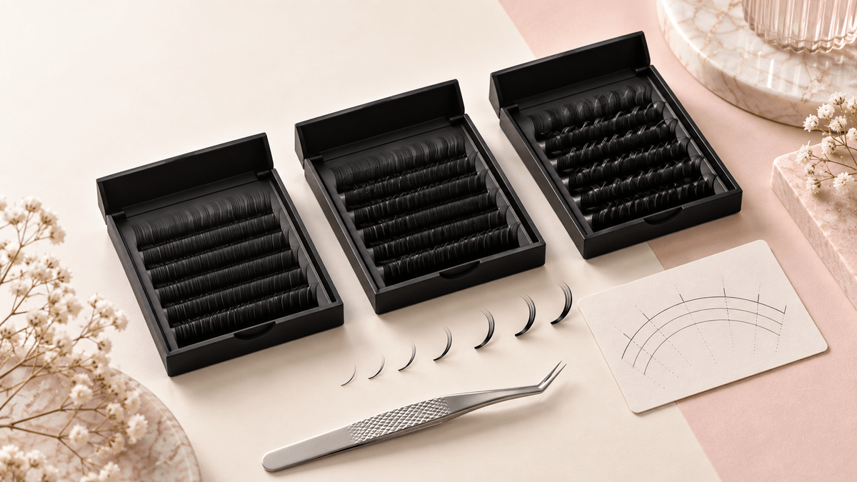 How to Mix Lash Curls in One Set: C, CC & D Transitions - BOBOLASH