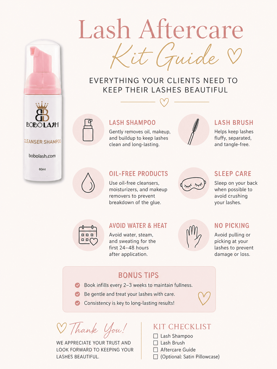 Lash Aftercare Kit Guide: What to Include for Clients - BOBOLASH