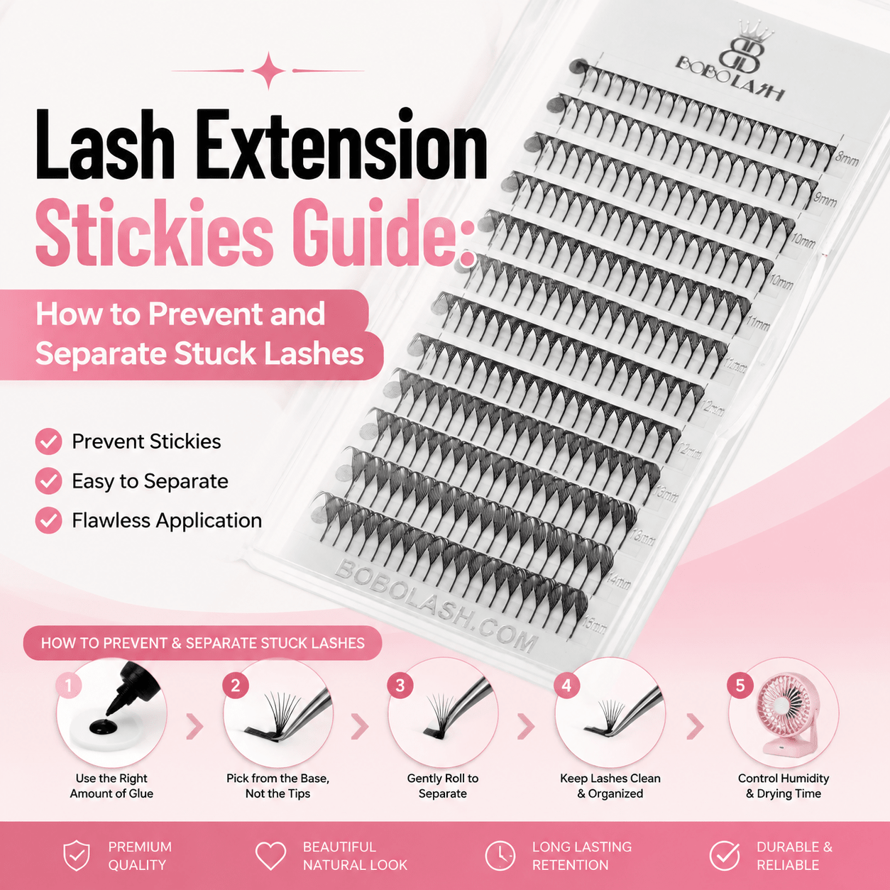 Lash Extension Stickies Guide: How to Prevent and Separate Stuck Lashes - BOBOLASH