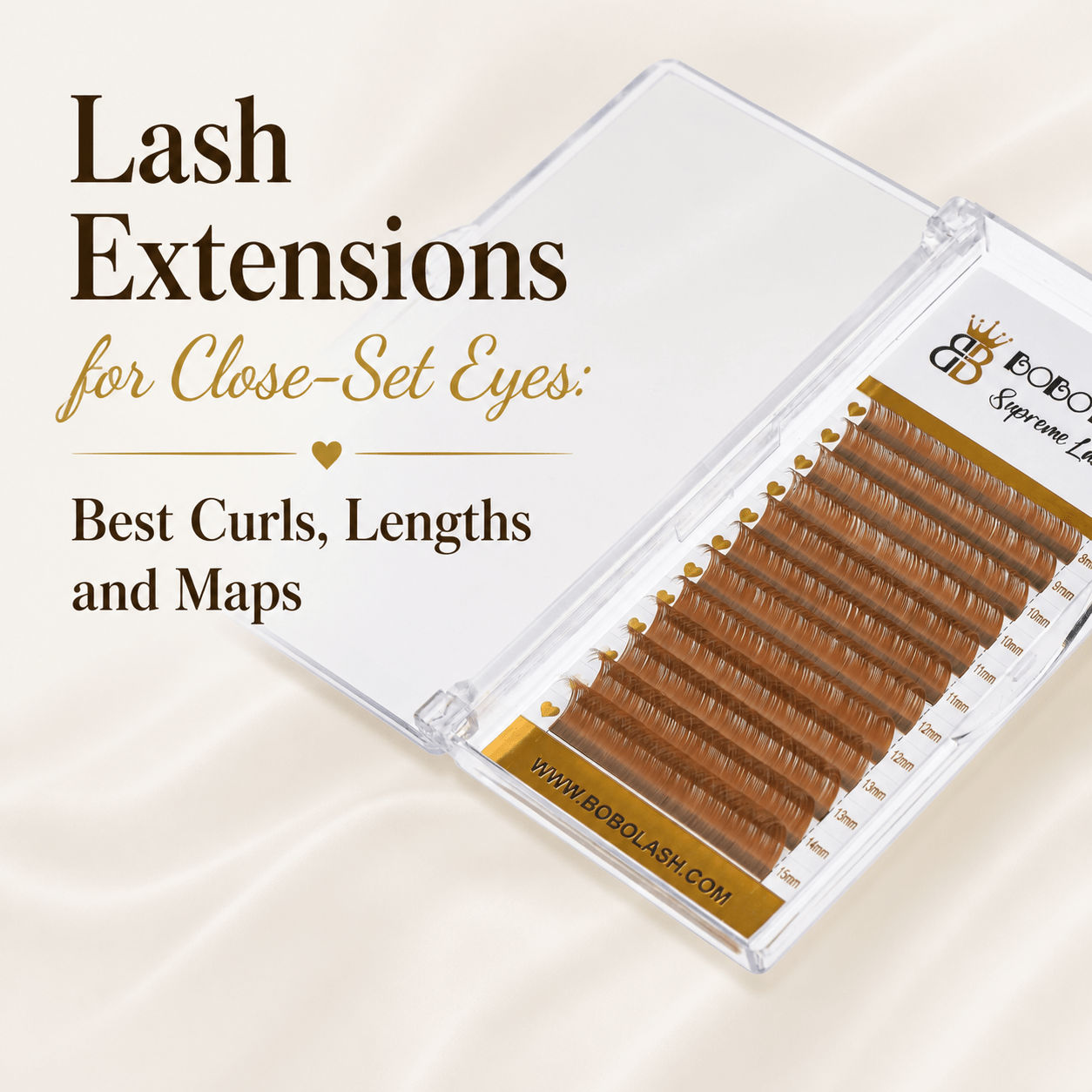 Lash Extensions for Close-Set Eyes: Best Curls, Lengths and Maps - BOBOLASH