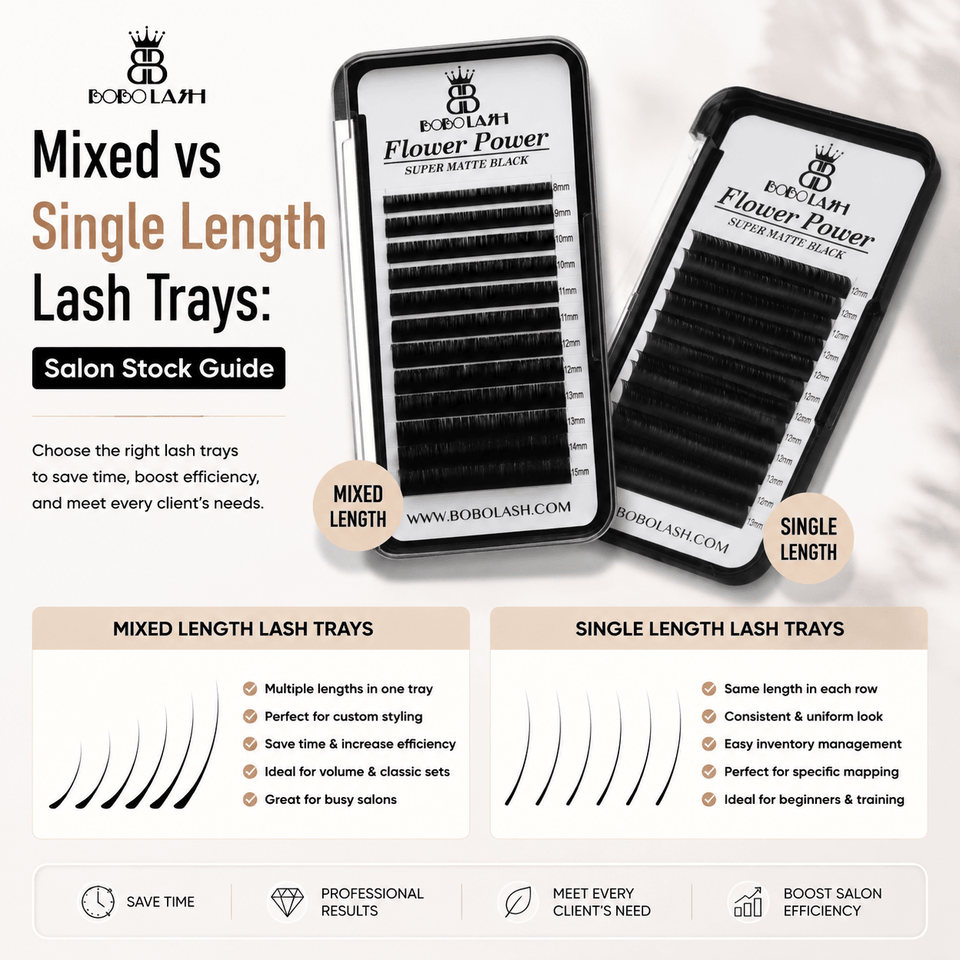 Mixed vs Single Length Lash Trays: Salon Stock Guide - BOBOLASH