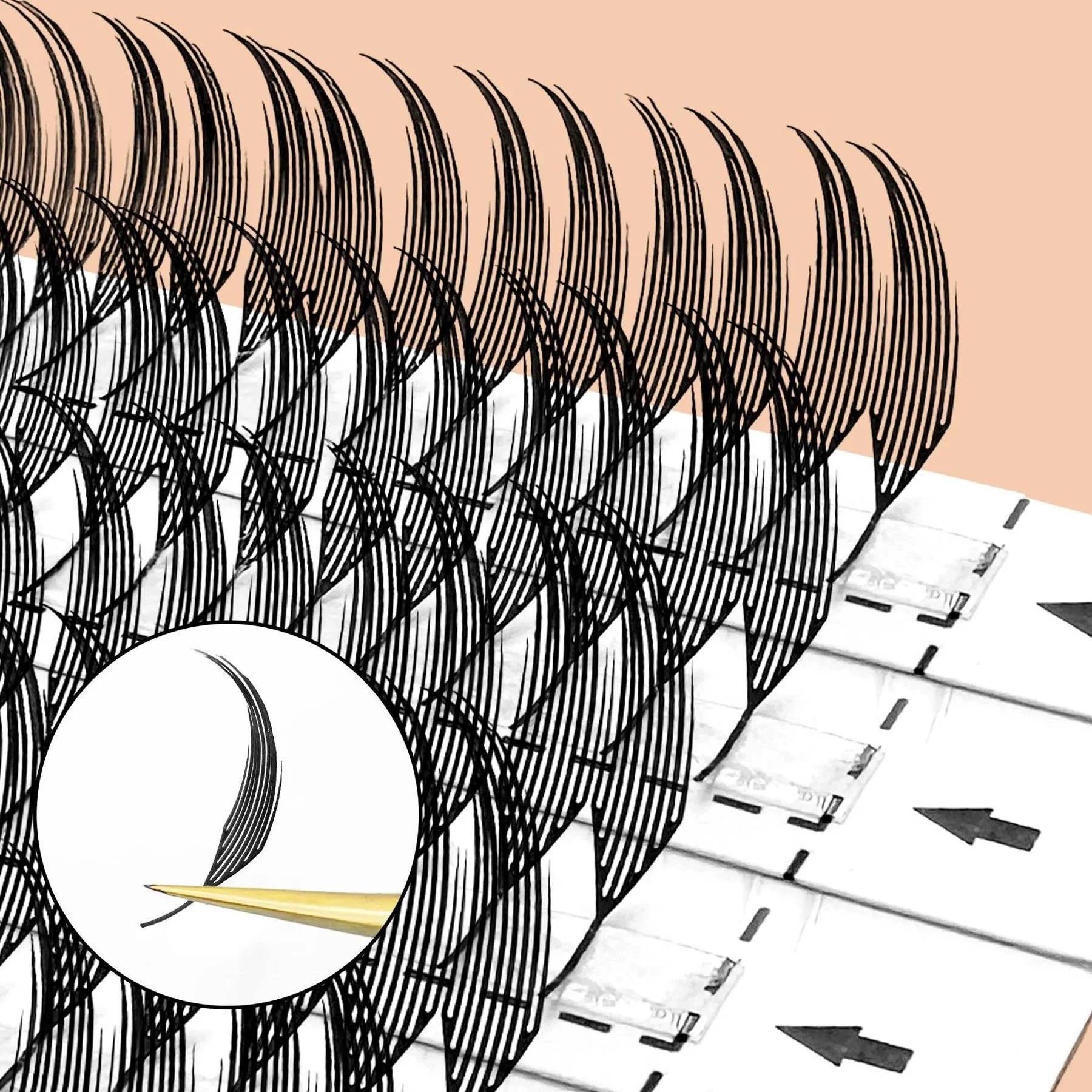 Premade anime lash extensions with defined manga-style spikes