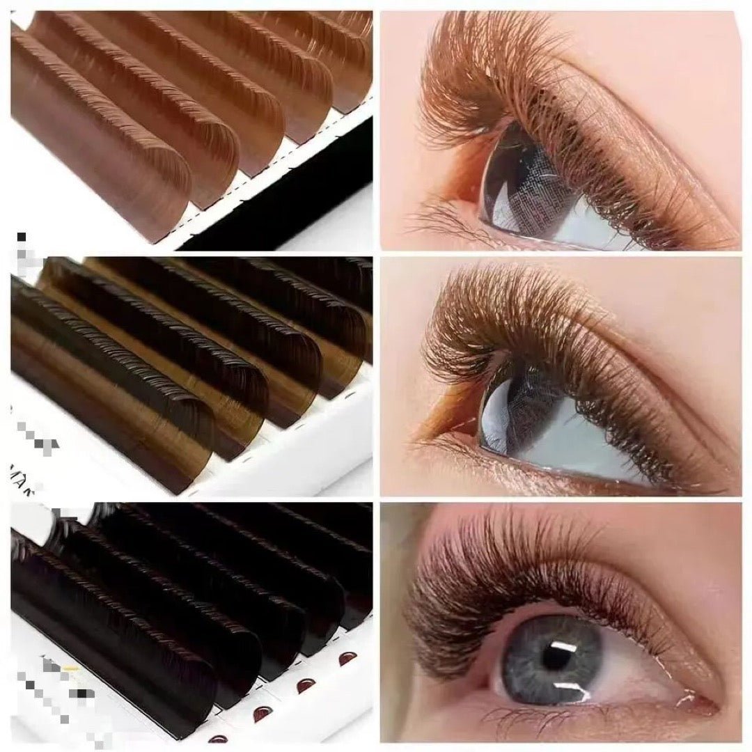 0.03mm Brown Color Lashes Extension