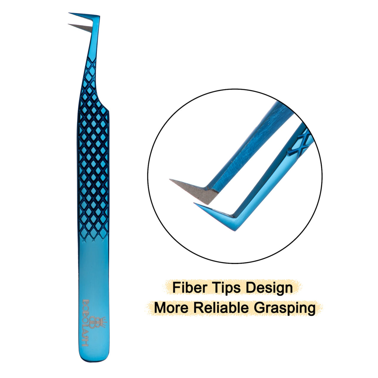 90°-Degree Fiber Tip Tweezers for Eyelash Extensions