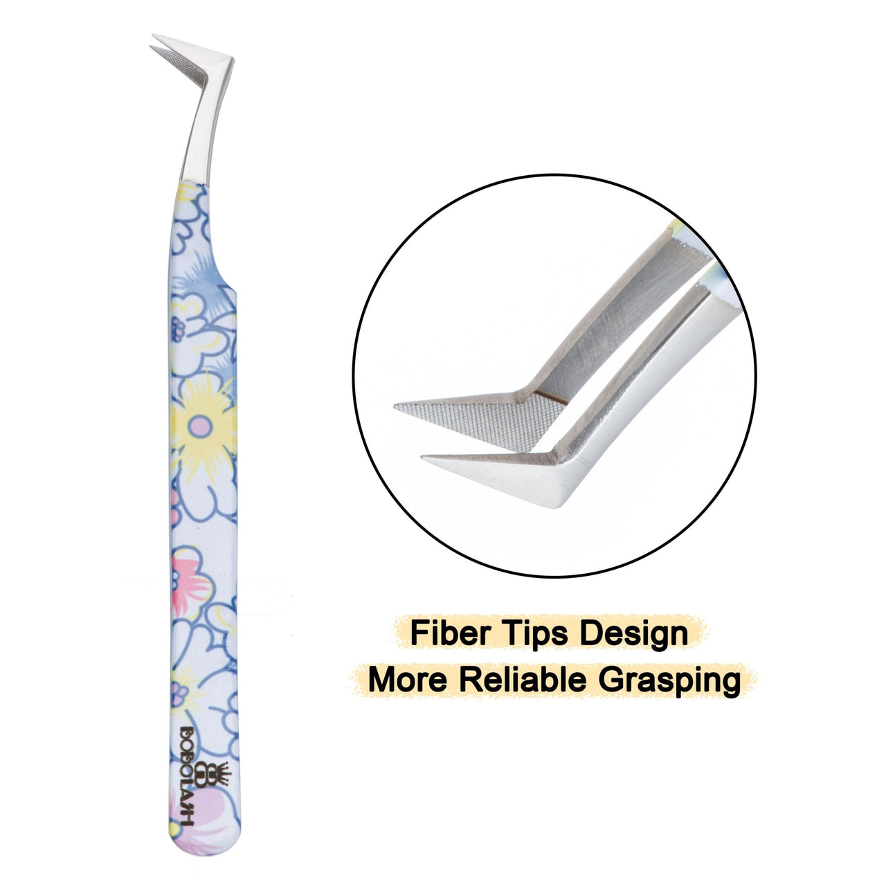 L Shape Fiber Tip Tweezers for Eyelash Extensions