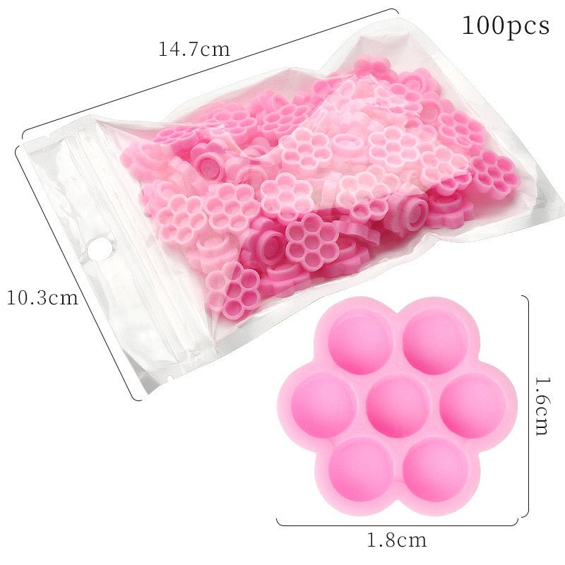 Flower-Shaped Adhensive Cup For Eyelash Extension (100 pcs)